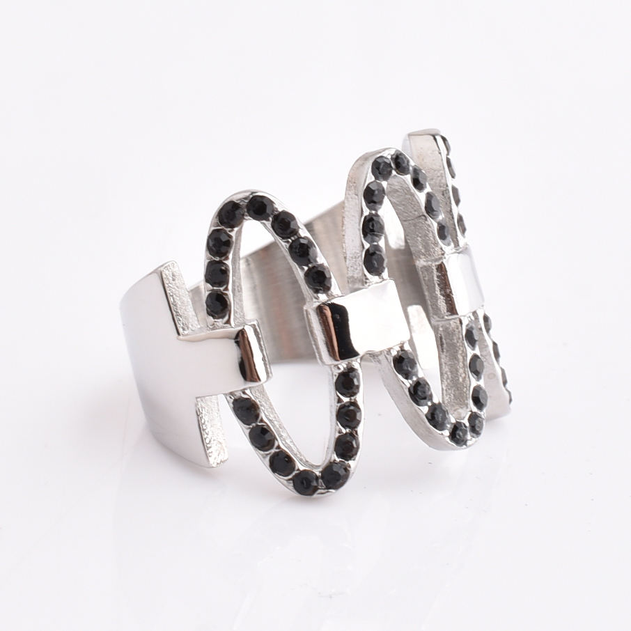 Fashion new arrival jewelry rings for unisex 3 circle connection rings with zircon for both men and women
