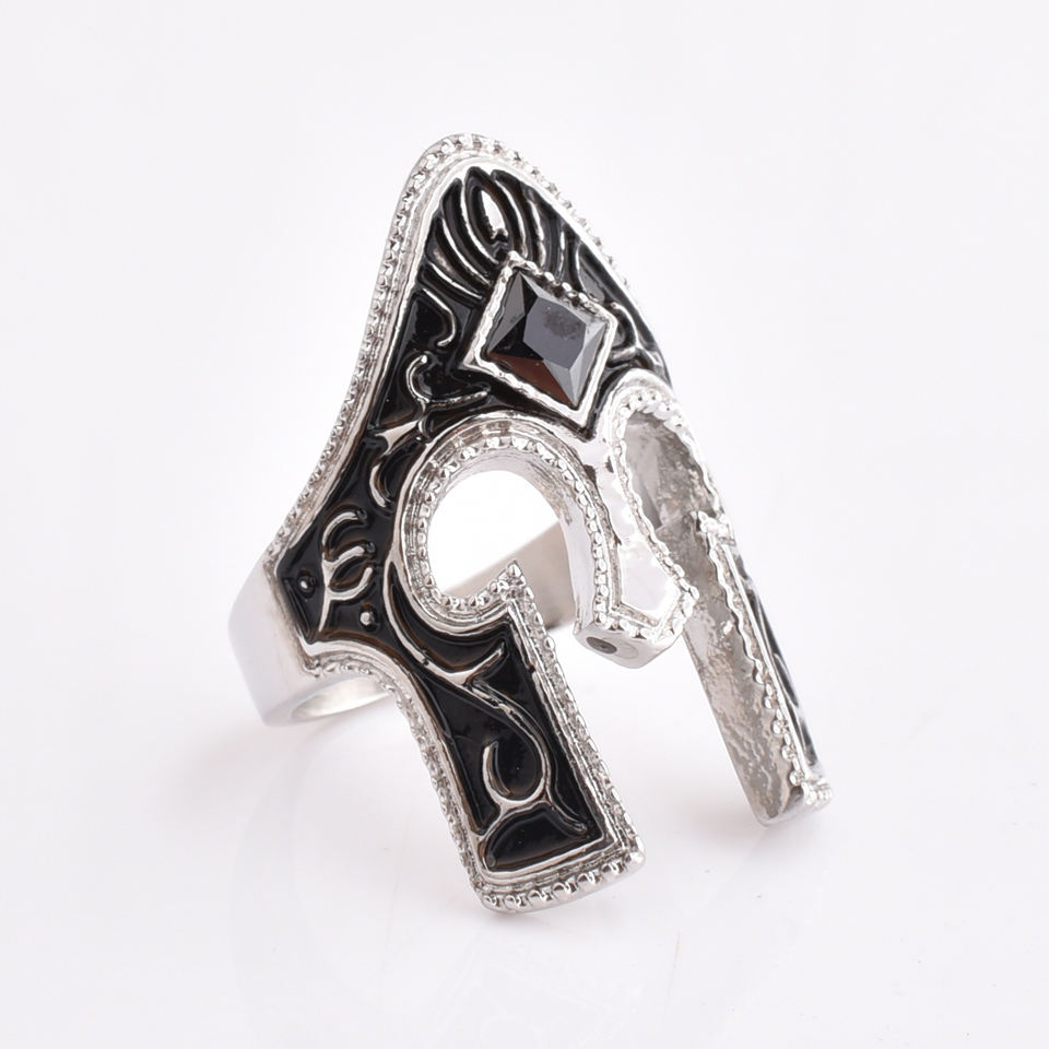 Custom fashion cool men jewelry punk rock style new design stainless steel ring with diamond for men