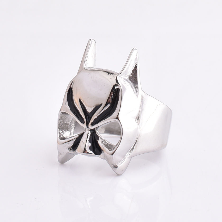 New arrival hot sale punk rings stainless steel 316 black hiphop rings fashion jewelry ring wholesale