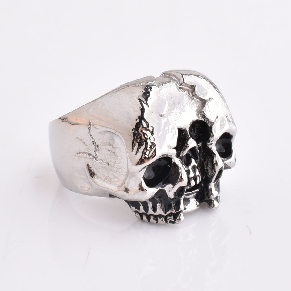 Fashion Trendy Custom Jewelry Men's Punk Gothic Skeleton Skull Finger Metal Ring Rock Roll Rings