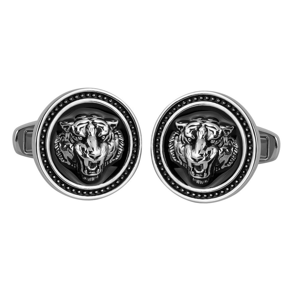 2022 New Zodiac Animal Domineering Tiger Tiger Head Copper Cufflinks For Men
