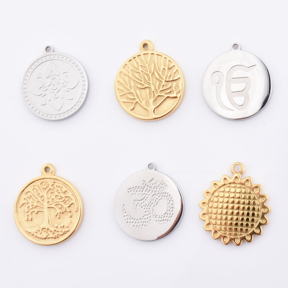 Wholesale Custom Logo Embossed High Quality Stainless Steel 6/8/10Mm Bead For Bracelet Jewelry