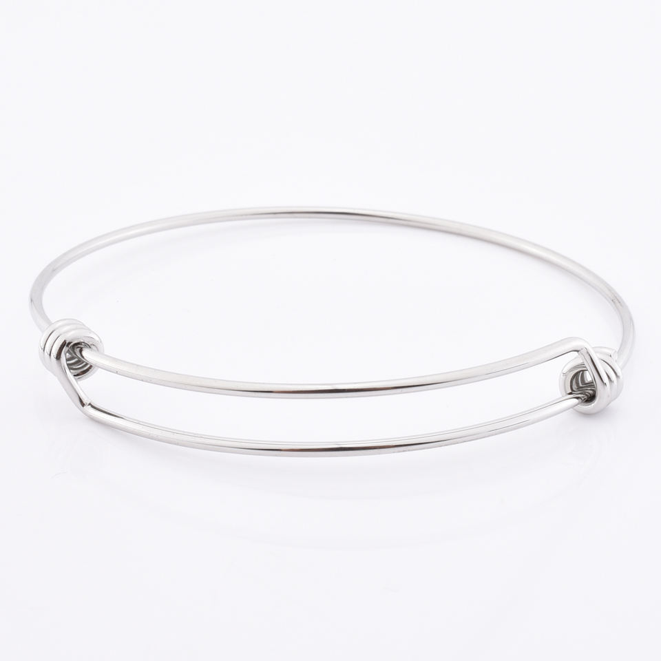 Diy Jewelry Accessory Stainless Steel Metal Blank Extendible Wire Adjustable Bangles