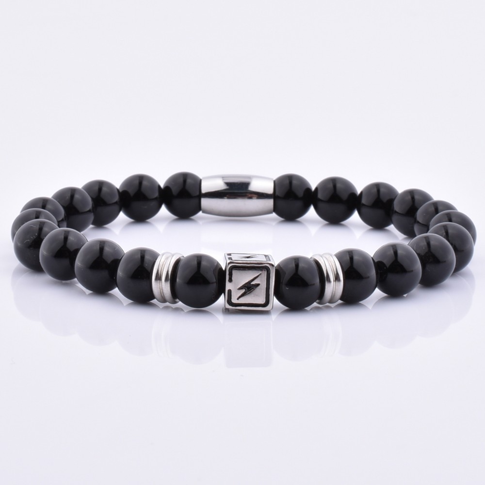 New Arrival Jewelry Genuine Snowflake Stone Bead Natural Stone Spacer Bead Bracelet