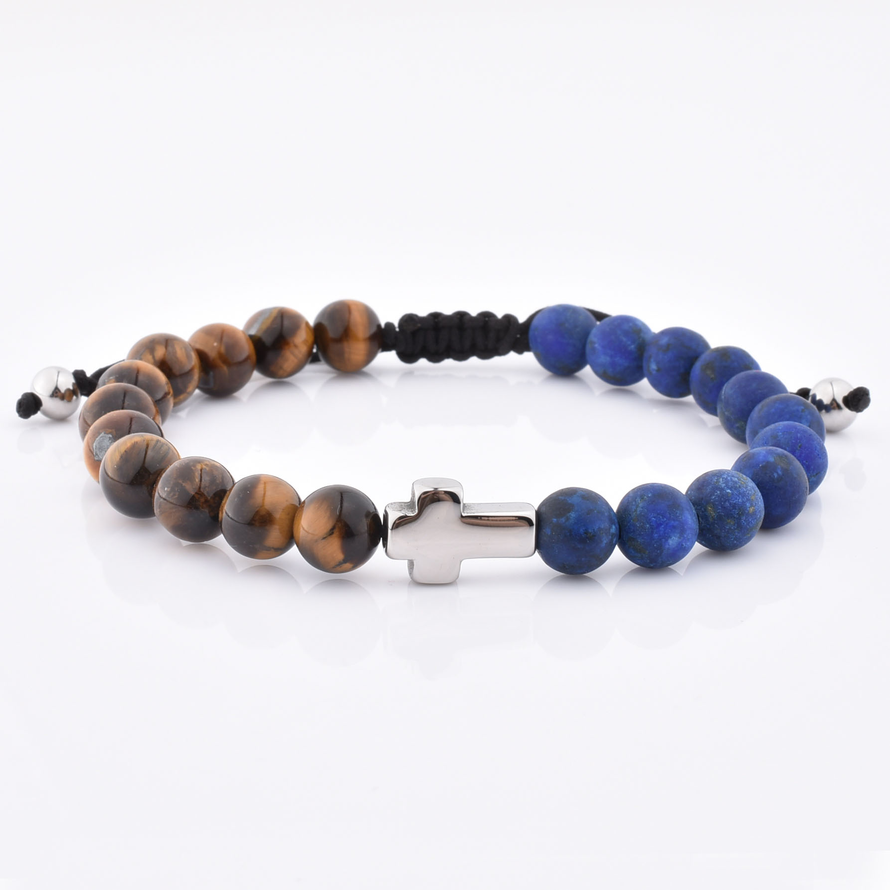 New Arrival Best Selling Products Yellow Tiger Eye Stone CZ triangle Charm Bracelet