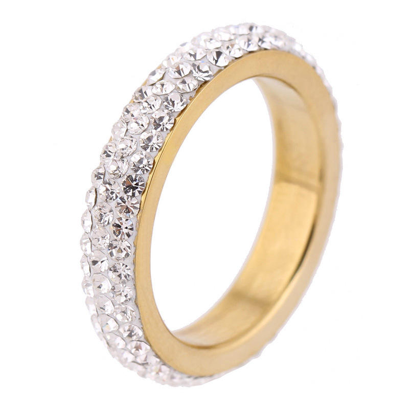 2023 Hot New Products Pave White Zircon Jewelry Latest Gold Finger Ring Diamond Engagement Ring For Woman