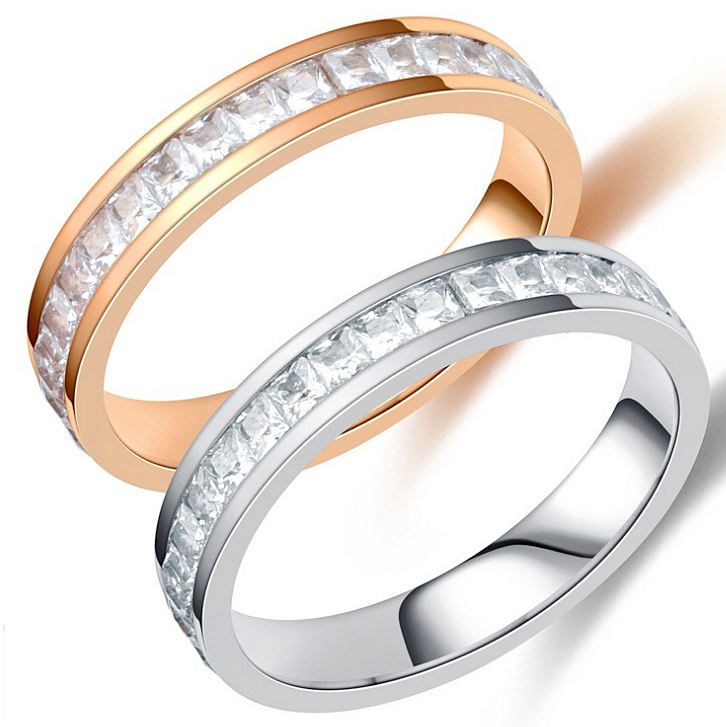 Wholesale Custom High Quality Square Diamond Rings Men Women Jewelry For Wedding